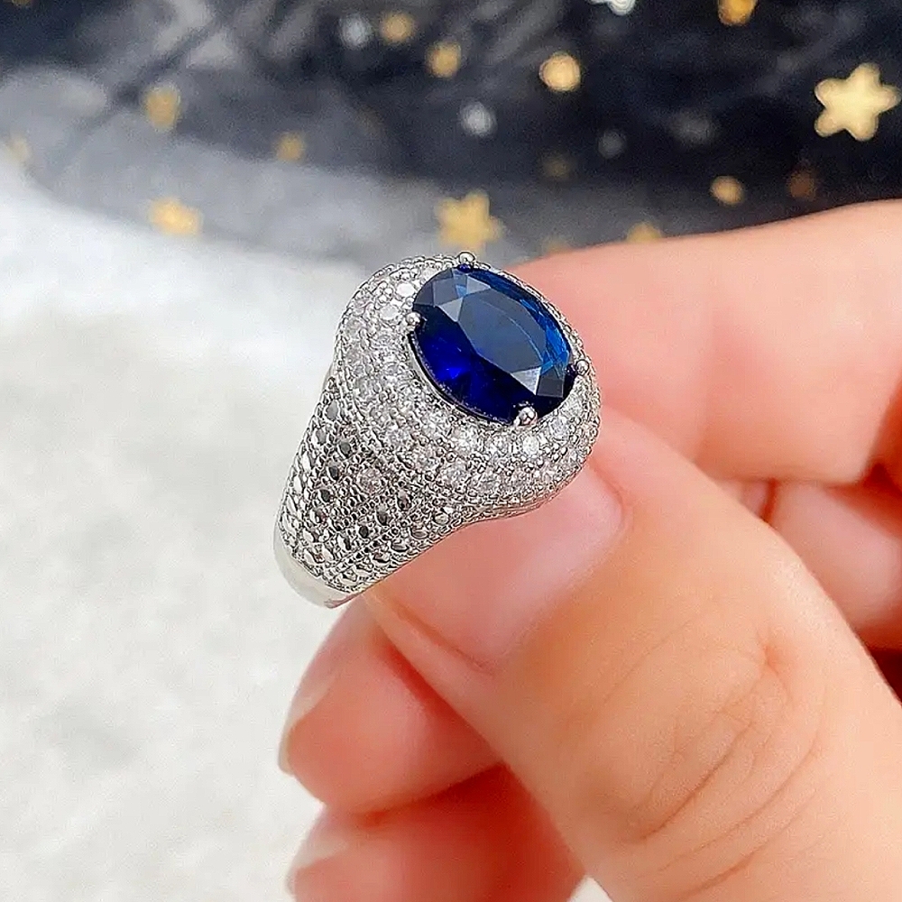 Bold, Blingy, Blue Unisex Ring